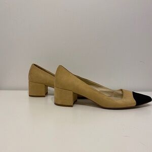 Zara Two Toned Faux Suede Pointy Toe Heels